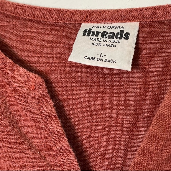 CALIFORNIA THREADS 2 Piece Set Vintage Linen Lagenlook Boho Tunic Pants Made USA - Picture 13 of 16